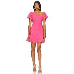 LIKELY Andrea Dress Fuchsia Pink Puff Sleeve